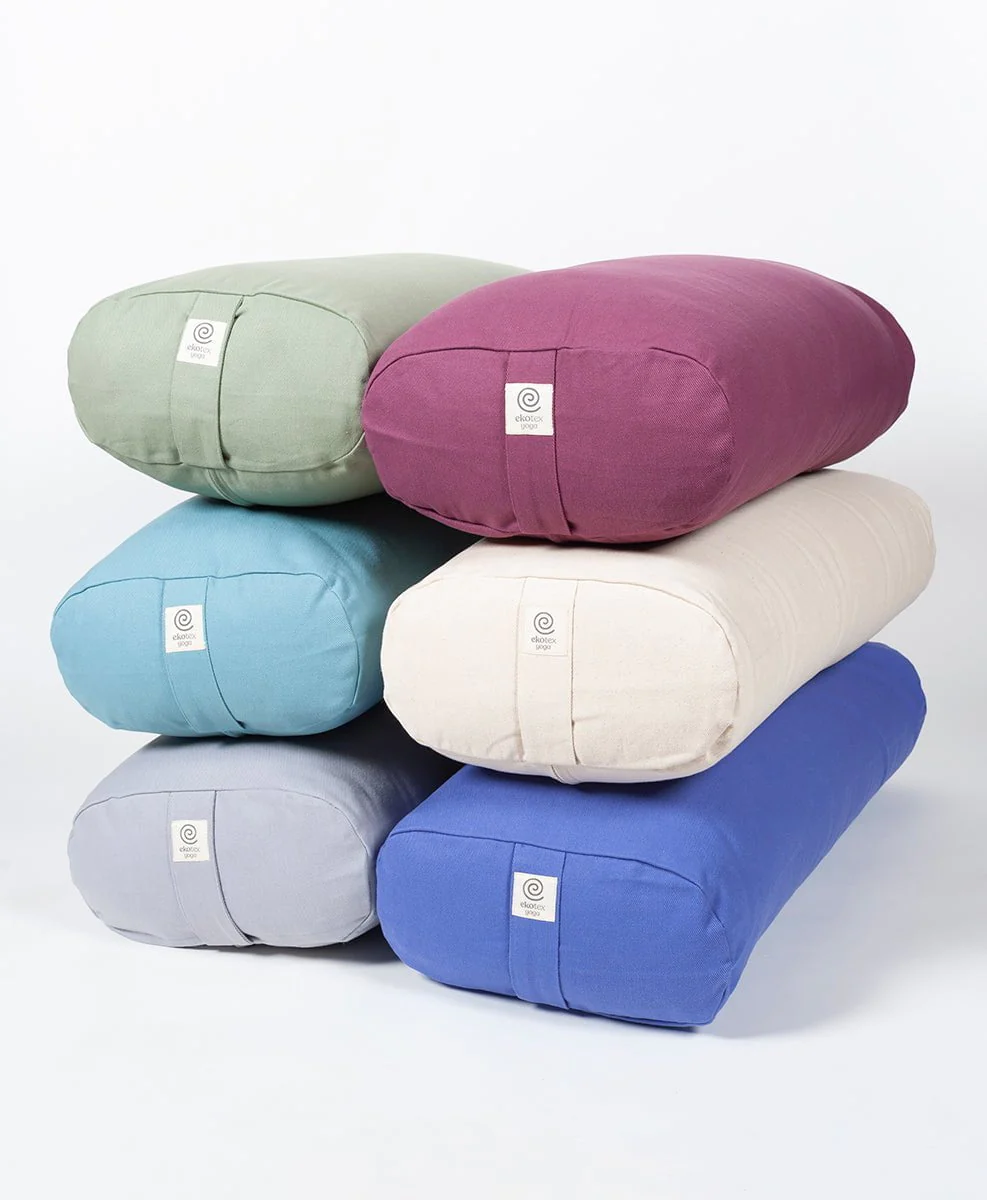 Organic Cotton Yoga Bolster Set: Standard Size with Interchangeable Co –  Gayo